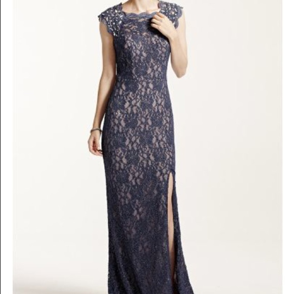 beautiful & classy navy blue lace dress